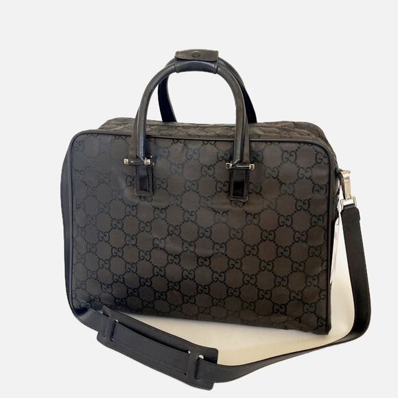 Gucci Handbags - GUCCI GG Boston Weekender Vintage Carryall Nylon Shoulder Bag COA Circa 1990s